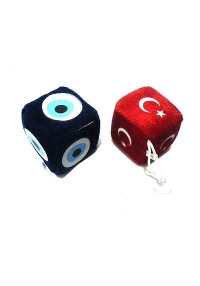 2'li Set Vantuzlu Küp Zar Ayna Süsü Küp Anahtarlık Küp Zar Peluş
