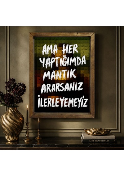 Bk Gift Vintage Klasik Sanat Esprili Sözlü Masif Ahşap Çerçeveli Dekoratif Tablo - 10