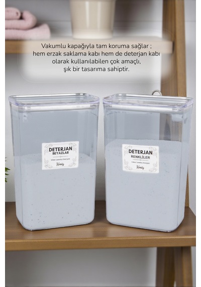 3'lü Ölçek Hediyeli Bulaşık Makinesi Tableti Ve Deterjan Renkliler - Beyazlar Kavanozu/kutusu 3 Lt Şeffaf