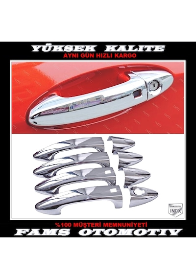 Ford Fiesta Krom Kapı Kolu 4 Kapı 2008-2017 P. Çelik Sensörlü