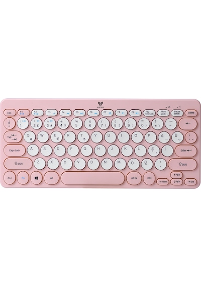 Blueforce Bt-k95 Bluetooth V5.0 Wireless Kablosuz Klavye Pembe Android, Ios, Mac, Windows, Tv Uyumlu