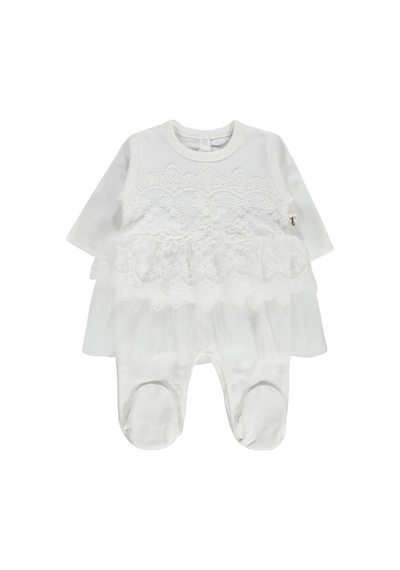 Civil Baby Fırfır Tüllü 1-9 Ay Tulum - Ekru