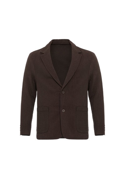 Antioch Astarsız Torba Cepli Erkek Blazer Ceket Kahve