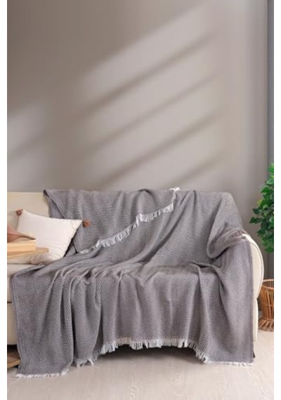 Carden Pamuklu Kaymaz Koltuk Örtüsü Desenli 200x230 Cm Kanepe Çekyat Buldan Bezi Kahve Geometrik Diğer
