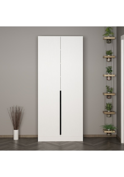 Minar Kale 210 Cm 2 Kapaklı 2b Raf Portmanto Byz Mbr Çizgili Byz