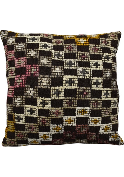 Zehra Abla Halı Yeni El Dokuma Dekoratif Kilim Kırlent Yastık Kılıfı 6909 Çok Renkli