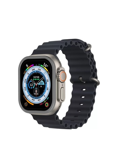 Newface Apple Watch Ultra 49mm Alüminyum Kasa Cam Ekran Koruyucu - Gri