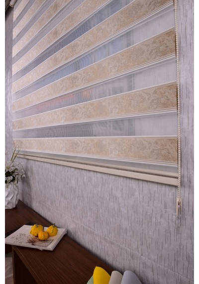 Gold Düz-çizgili Etek Dilimsiz Ds 11805 V1 Zebra Stor Güneşlik Perde