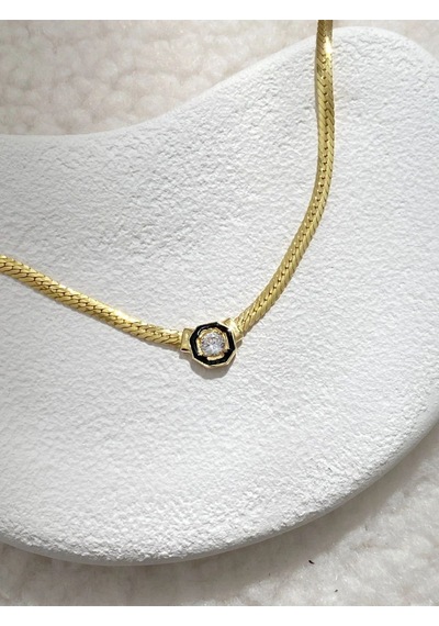 Vog 18 K Gold Kaplama Kolye Serenay Sarıkaya Kolye Çağla Kolye Choker Chain
