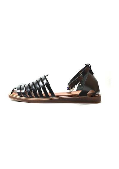 Beety 101-301 Hakiki Deri Siyah Kadın Bodrum Sandalet Siyah