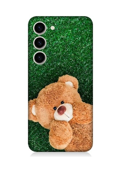 Samsung Galaxy S23 Uyumlu Sevimli Kahverengi Ayı Desenli Silikon Kılıf