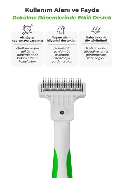 Andis Deshedding Compact Dökülmüş Tüy Çıkartma Tarağı Sık Dişli