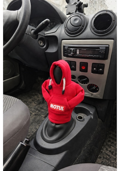 Motul Tasarım Hoodie Vites Topuzu Kılıfı - Universal Sweatshirt Model Vites Aksesuarı Kırmızı