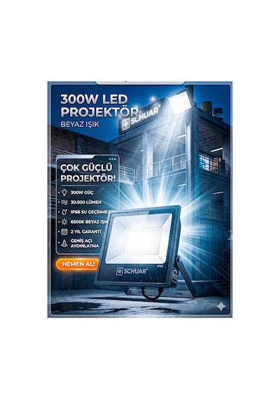 300w Led Projektör Beyaz Işık,yüksek Lümen, Bahçe Aydınlatma,sokak Aydınlatma Ip65,güçlü Saha Ve Bahçe Aydınlatması