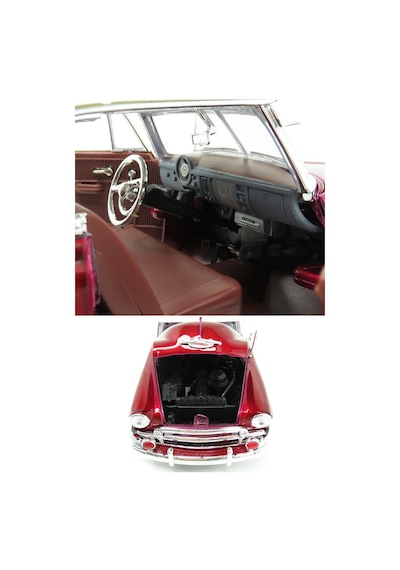 Kırmızı 1:18 Ölçek Die Cast İnce Detay 1950 Chevy Bel Air Oyuncak Metal Klasik Model Araba Çok Renkli