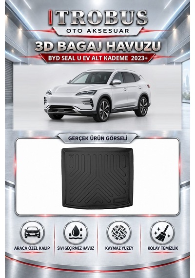Byd Seal U Ev 2023+ Uyumlu Havuzlu Oto Paspas Ve Bagaj Havuzu Takımı Alt Kademe Siyah