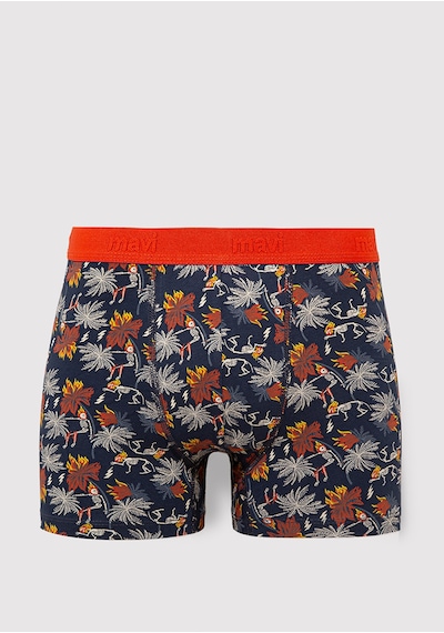 Mavi - Baskılı Siyah Boxer 092655-85585
