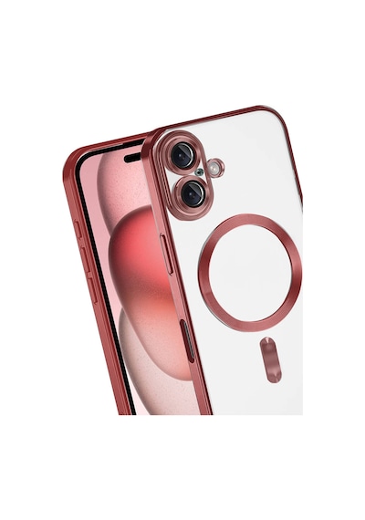 Apple iPhone Uyumlu  17 Uyumlu Kross Magneticsafe Kapak - Kırmızı