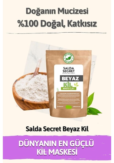 Beyaz Kil Doğal Yüz Maskesi 100 Gr Toz - Kil Maskesi - Indian Healing Clay