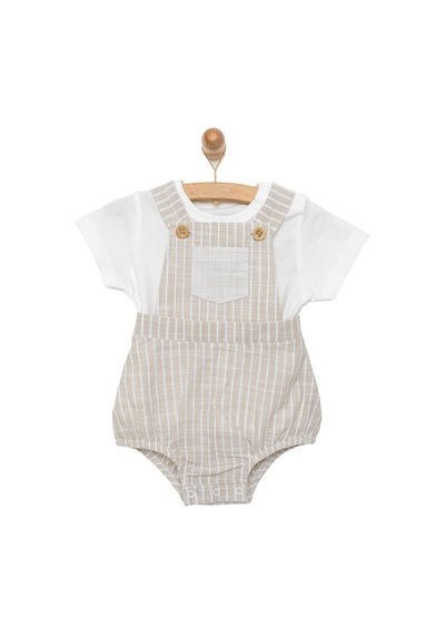 Bebbek Yenidoğan Şort Salopet-tshirt Erkek Bebek 24ybbeeslp008 Bej 24YBBEESLP008_Bej