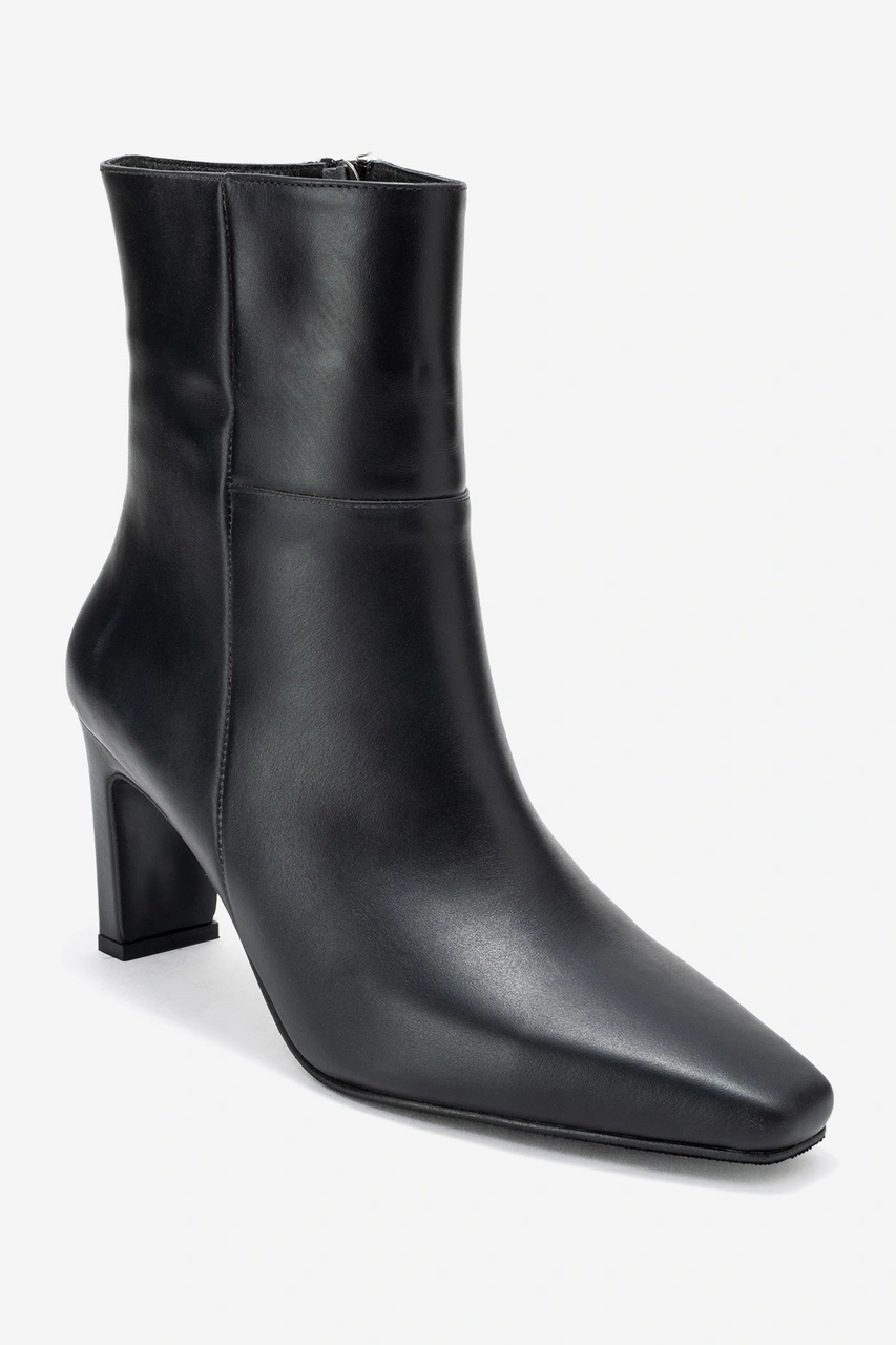 Luvishoes Luvi Shoes Elıas Siyah Cilt Hakiki Deri Kadın Blok Topuklu Bot Siyah-Cilt