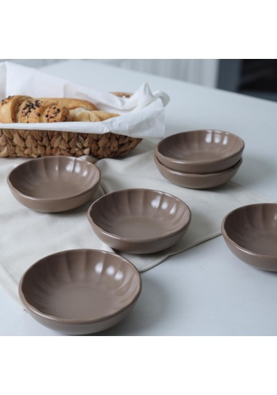 Keramika Mat Toprak Taupe Sirius Çerezlik/sosluk 12 Cm 6 Adet 977 Genel