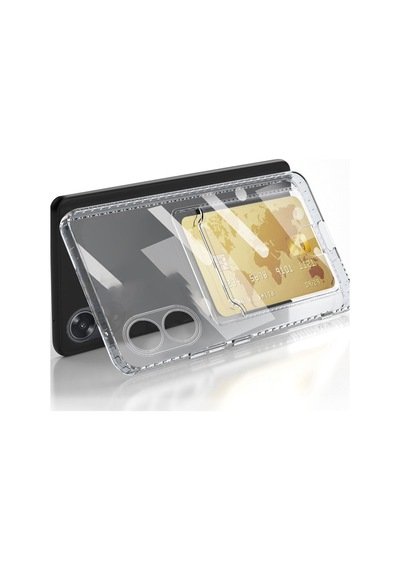 Oppo A38 Uyumlu Kılıf Kart Şeffaf Silikon - Şeffaf