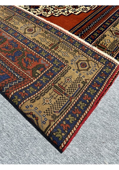 El Dokuma Taşpınar Halısı 175x315 Kavun İçi Kök Boya 6 M2 Halı Turuncu