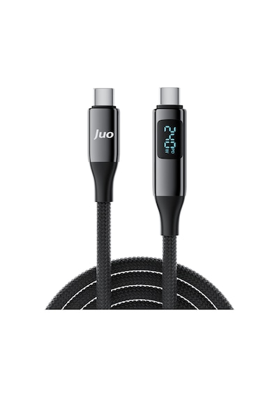 Juo 240W Usb 3.1 Gen2 10Gbps E-mark Çipli Led Display 4K 60Hz Görüntü ve Type-c Hızlı Şarj Kablosu 1.25 M