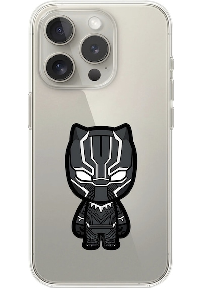 Apple Uyumlu iPhone 12 Pro Max Şeffaf Kılıf Chibi Black Panther 6 Tasarımlı