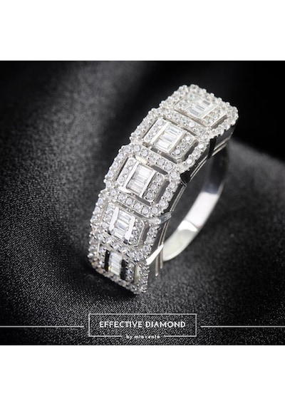 Mia Vento Effective Diamond Crystal Beştaş Gümüş Yüzük