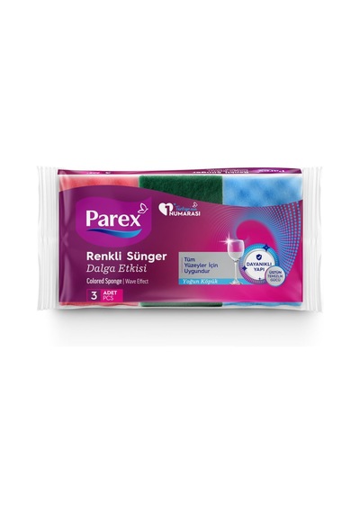 Renkli Sünger Dalga Etkisi 3'lü