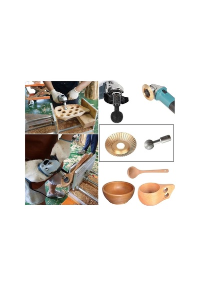 Kuksa Bardak Ahşap Kase Kaşık Oyma Ağaç Işleme Alet Seti Avuç Taşlama Uyumlu Disk Küre Törpü