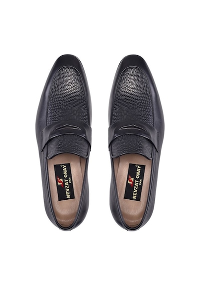 Siyah Klasik Loafer Kösele Erkek Ayakkabı -10940-