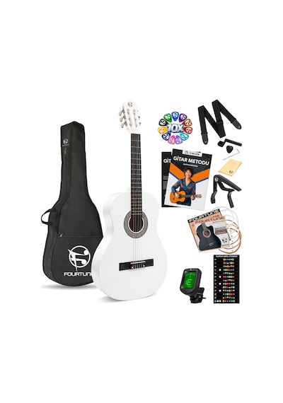 Fourtune Luca C-180wh Beyaz Klasik Gitar Seti 4/4 Sap Ayarlı