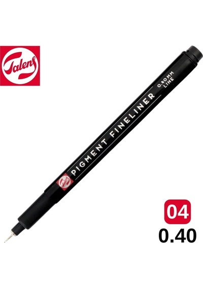 Talens Pigment Fineliner Teknik Çizim Kalemi Siyah 04 0.40mm /