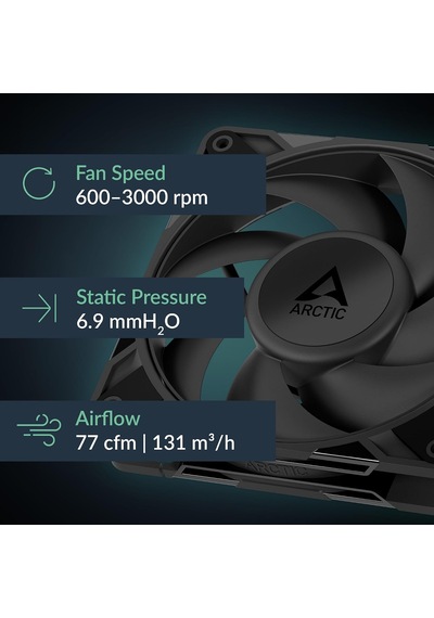 P12 Pro - Güçlü Premium Fan, 120 Mm Pwm Fan, 600-3000 Rpm, 0 Rpm % 5 Pwm, Akışkan Dinamik Rulman, 4-pin - Siyah