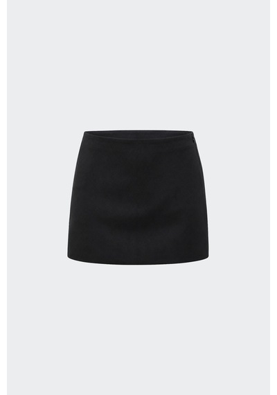 Suud Collection Siyah Lola Düşük Bel Mini Etek