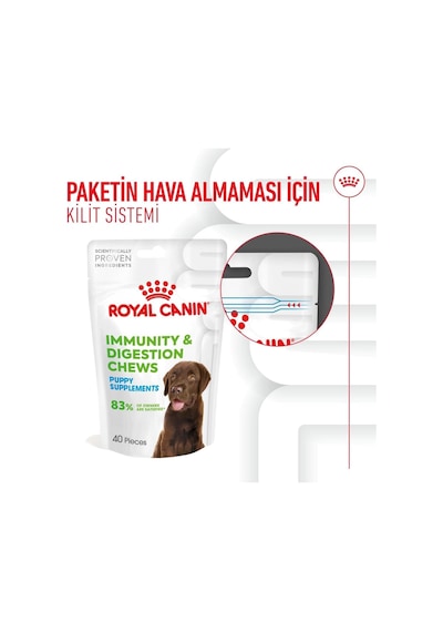 Immunity&digestion Chews Yavru Köpekler İçin Bağışıklık Ve Sindirim Sistemini Destekleyen Tamamlayıcı Ödül Maması 100g