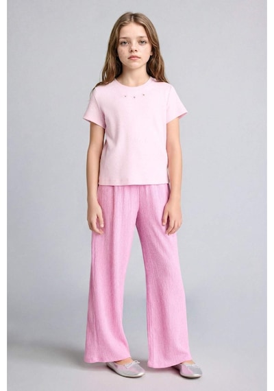 Defacto Culotte Kırışık Dokulu Pembe Pantolon Kız Çocuk H8770a826smpn444 Pembe-pn444