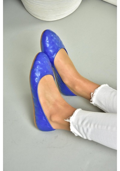Fox Shoes S314020209 Saks Mavi Kadın Babet Saks Mavi