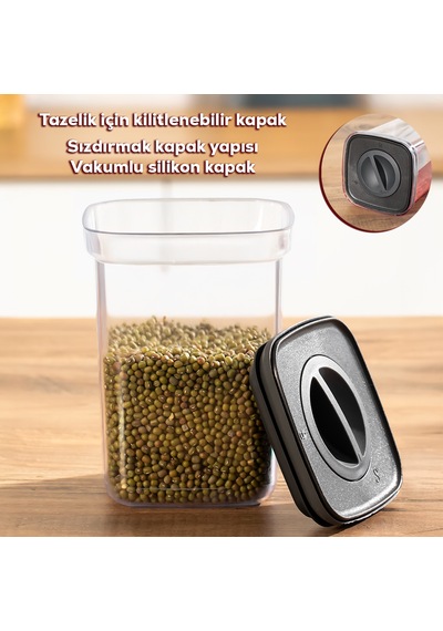 Porsima 101 3lü Sızdırmaz Yiyecek Erzak Saklama Kabı Seti - 1100ml Şeffaf