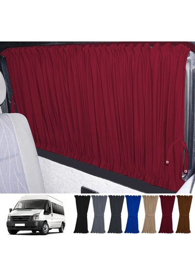 Pandami Ford Transit Uzun Şase T16 5.nesil 2000-2006 Uyumlu Bordo Raylı Oto Perde Takımı