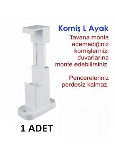 Plastik L Ayak 3 Kanallı Korniş Duvar Asma Aparatı L 1 Adet