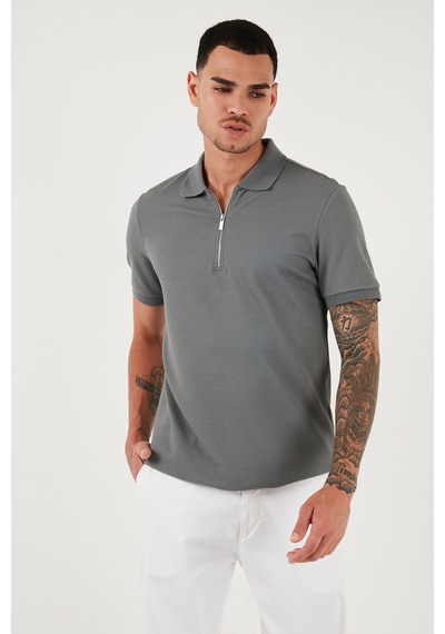 Buratti Pamuklu Regular Fit Fermuarlı Erkek Polo Yaka T Shirt 5902915 Açık Haki