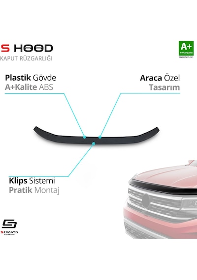 S-dizayn Toyota Uyumlu Hilux Abs Plastik Kaput Rüzgarlığı 2006-2012 A+kalite