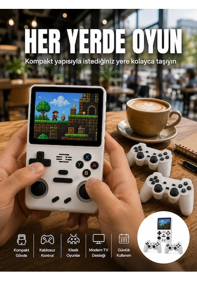 Hepsi Geniş Ekranlı Taşınabilir Retro Oyun Konsolu Yeni Nesil Najmaddin
