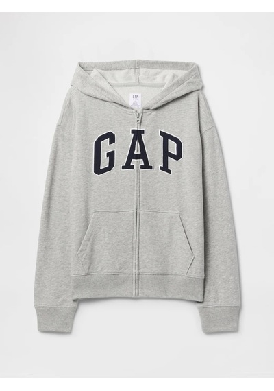 Gap Gri Erkek Çocuk Logo Relaxed Fermuarlı Sweatshirt
