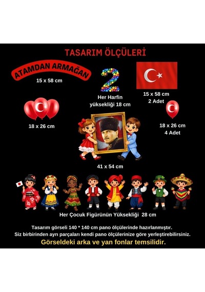 23 Nisan Ulusal Egemenlik Ve Çocuk Bayramı Pano Süsü / Okul Ve Sınıf Panosu Figür Seti Diğer