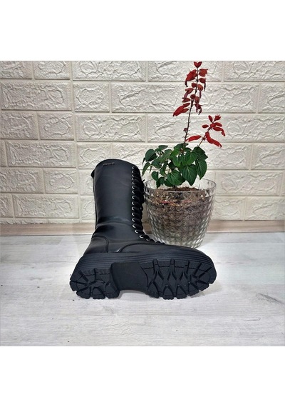Pierre Cardin 52444 Siyah Fermuarlı Bağacaklı 41cm Bayan Çizme 001